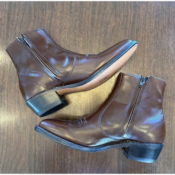 NEW Stuart McGuire Brown Leather Ankle Boots Vintage 90s Western 10D USA main image 9